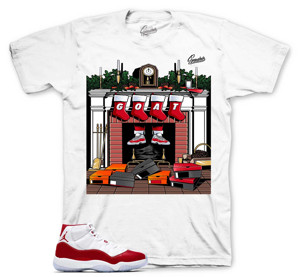 Retro 11 Cherry Sneaky Santa Shirt
