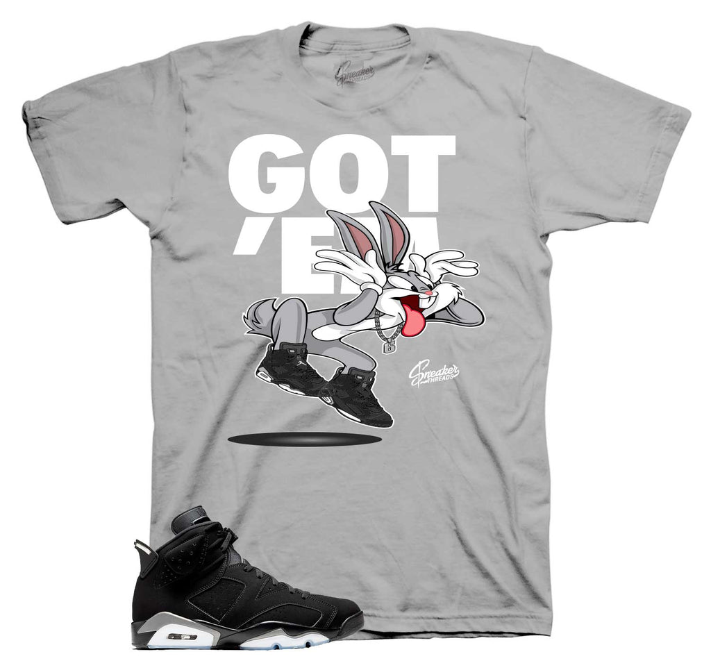 Retro 6 Metallic Silver Copped Em Shirt