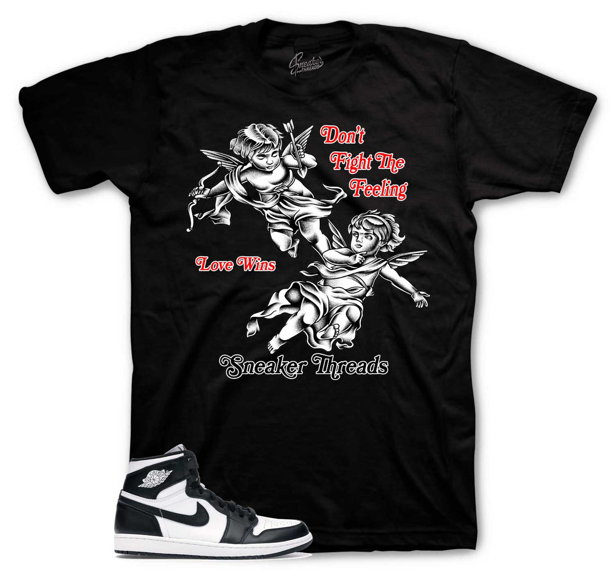 Retro 1 Black White Love Wins Shirt
