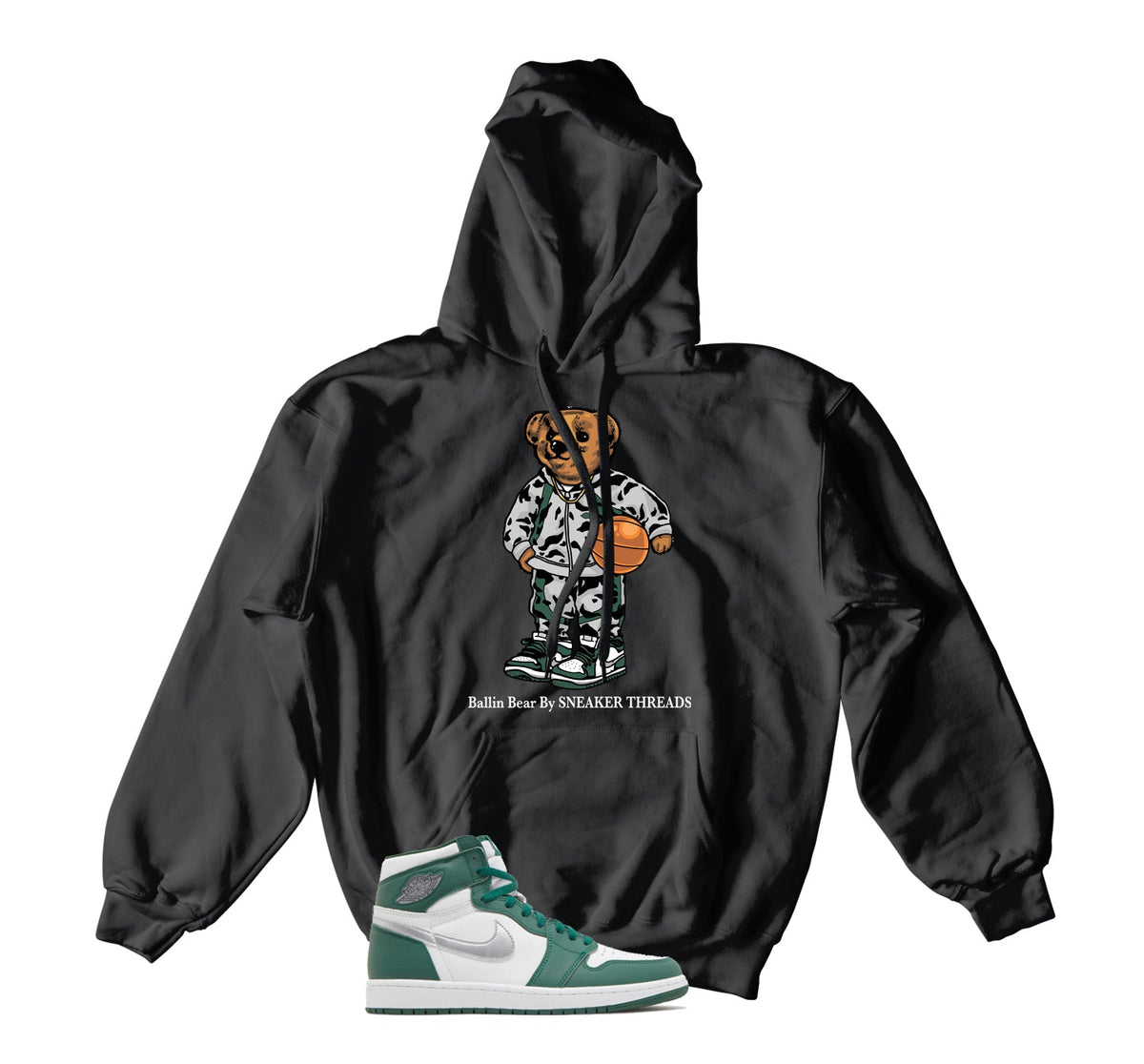 Retro 1 Gorge Green Ballin Bear Hoody