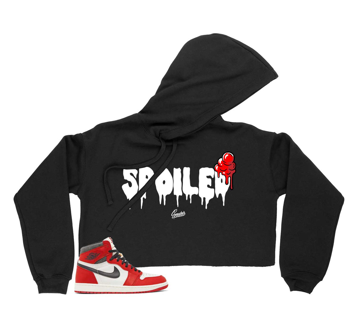 Womens - Lost and Found Spoiled Crop Top Hoody