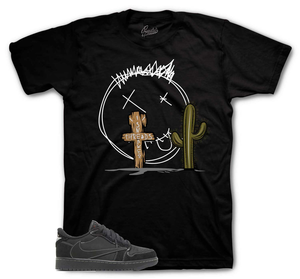 Retro 1 Black Phantom ST Cactus Shirt