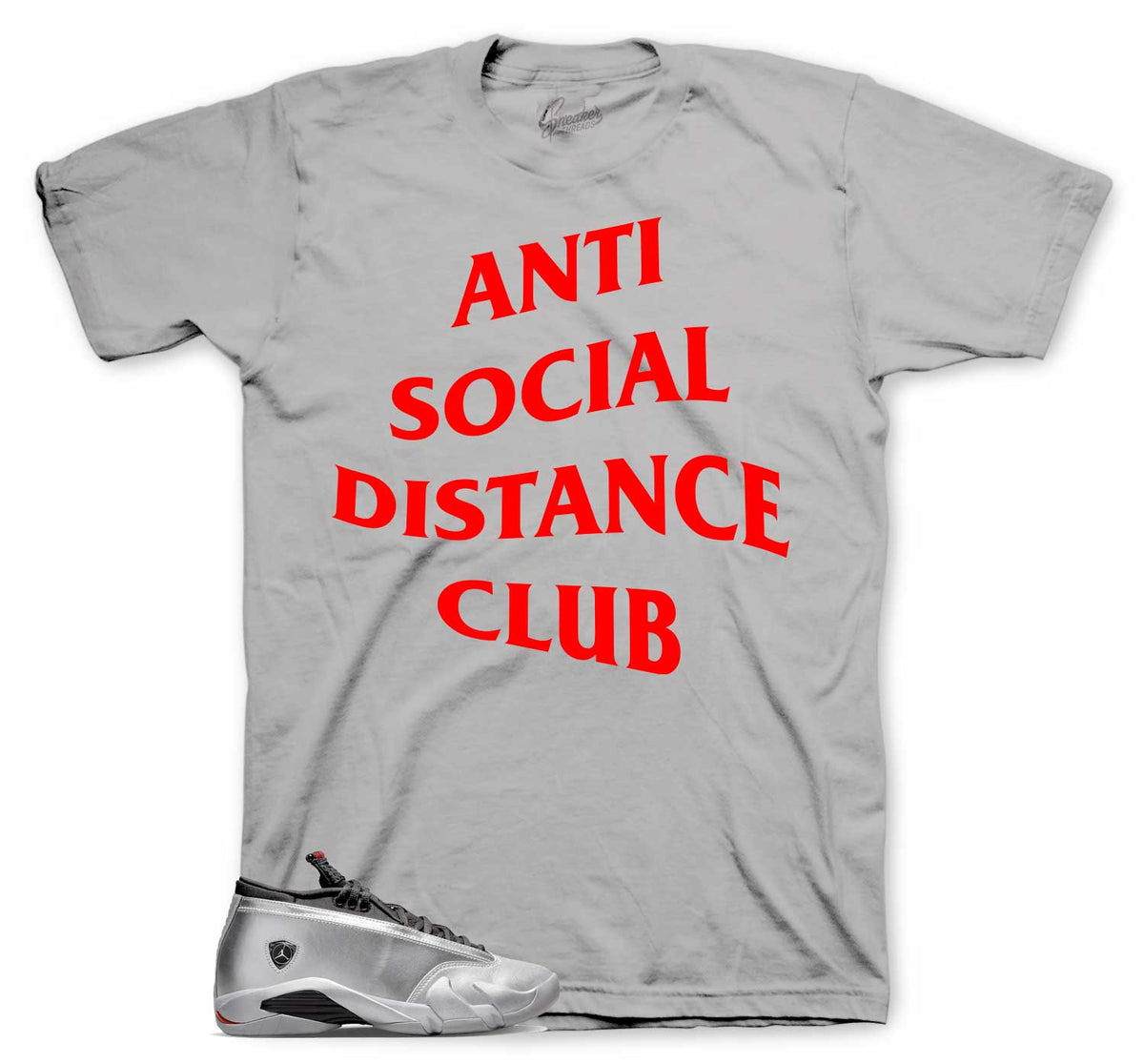 Retro 14 Metallic Silver Social Distance Shirt