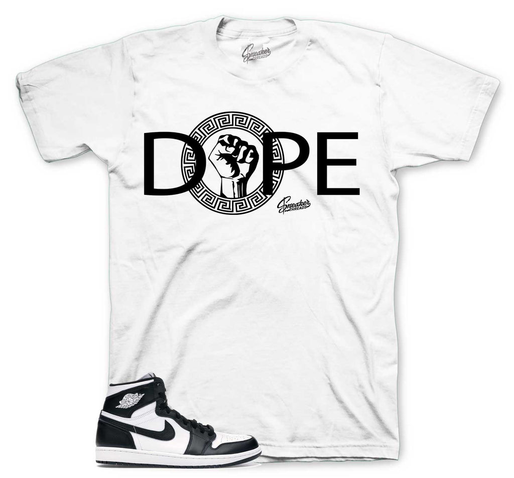 Retro 1 Black White Dope Hands Shirt