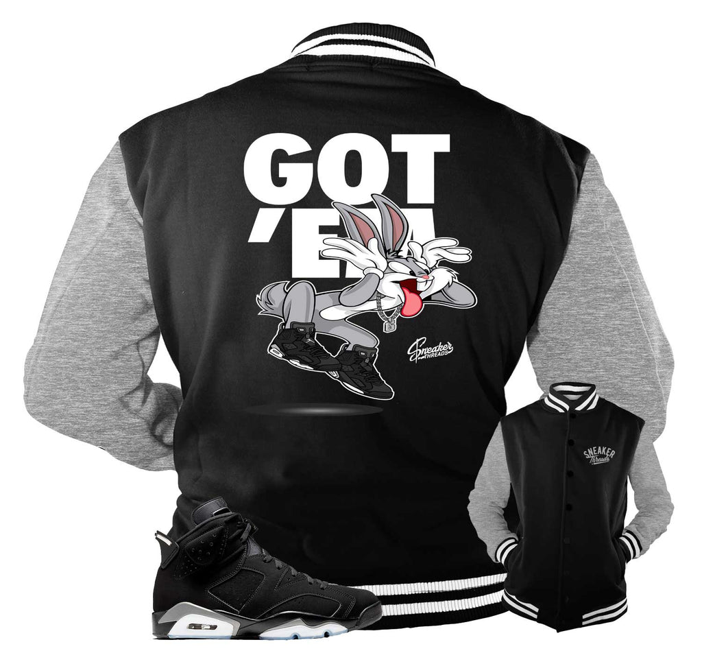 Retro 6 Metallic Silver Copped Em Jacket