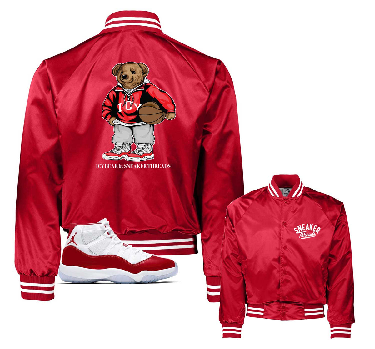 Retro 11 Cherry Icy Bear Satin Jacket